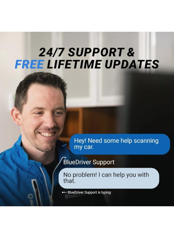 BlueDriver أداة فحص OBDII برو بلوتوث لهواتف آيفون وأندرويد - بدون رسوم اشتراك - ماسح سيارات OBD2 وقارئ رموز - تشخيص مشاكل المحرك، ABS، SRS، الوسائد الهوائية وأكثر من 7000 مشكلة في المركبات من 1996 وما بعدها - Image 3