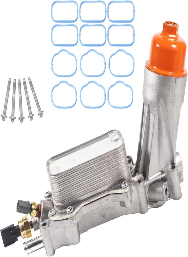 BEONEO Upgraded Aluminum Engine Oil Filter Housing Kit with Oil Cooler Sensors and Filter（Aluminum Cap） - Image 4