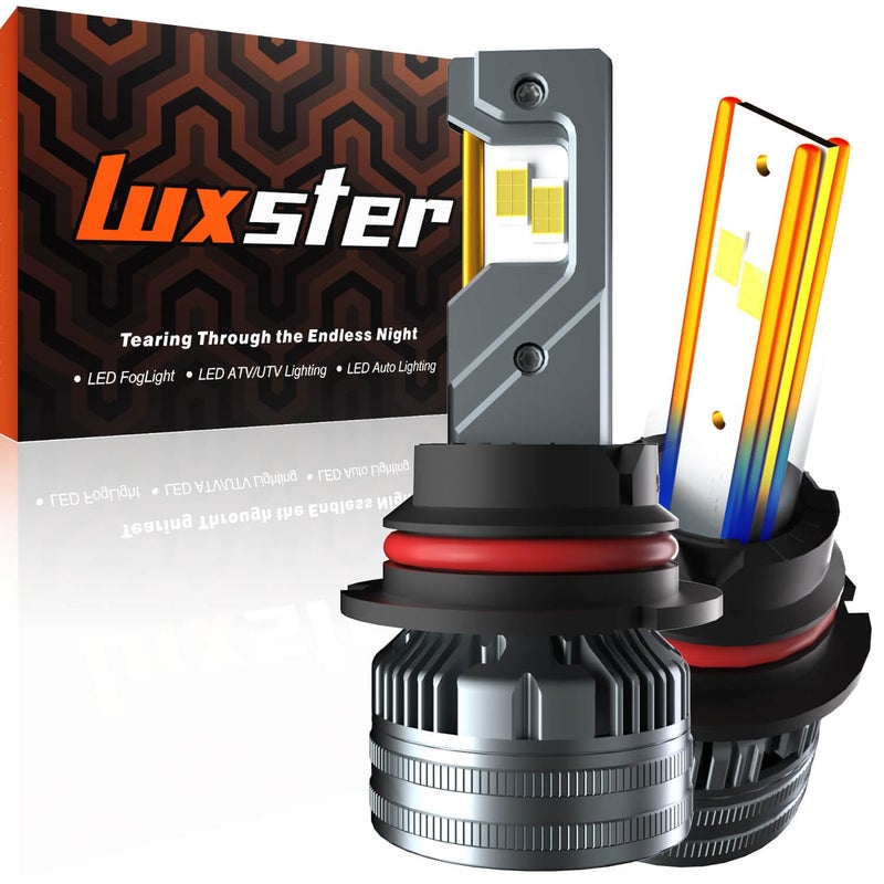 LUXSTER | Punisher 9007 HB5 LED Bulbs, 40000LM Ultra Bright, Triple Copper Pipes Cooling Tech(Unique), Dual Beam, Plug-N-Play Installation, 6000K Pure White, IP68 Waterproof Foglight, Pack of 2 - Image 1