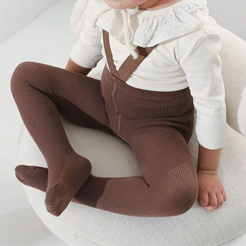 Kidsren'S Baby Carrier Pantyhose Weightlifting Pants Leggings High Waist High Elastic Pure Color Korean Belly Protection Foot Socks - Image 4