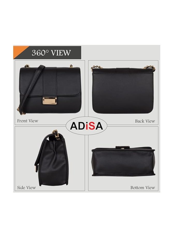 ADISA women girls party crossbody sling bag with gold chain  - Image 4
