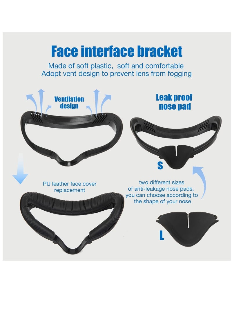 Comfortable and Stretchy VR Facial Vent Soft Interface Bracket with Anti-Leakage Light PU Leather Foam Face Replacement Pads Custom Comfort 6-in-1 Accessories for Oculus Quest 2 - Image 2