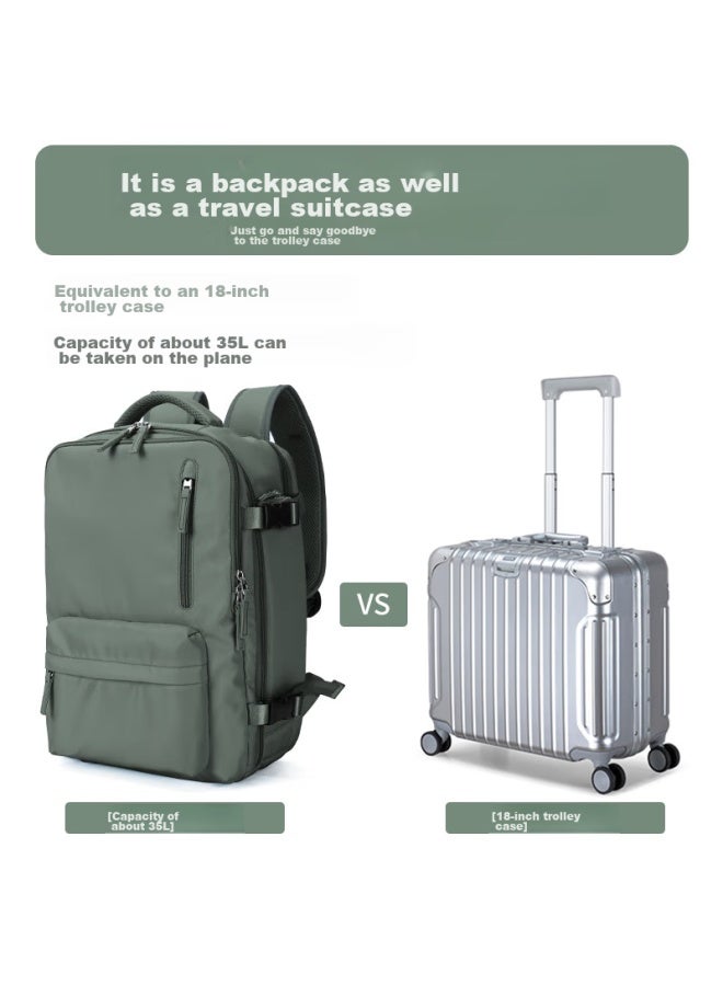 Landcase Backpack, Travel Bag For Women, Large Capacity, Shoulder Bag For Men, Short-trip Travel Bag, Multifunctional Laptop Bag, 5162 Dark Green, Small Size - Image 3