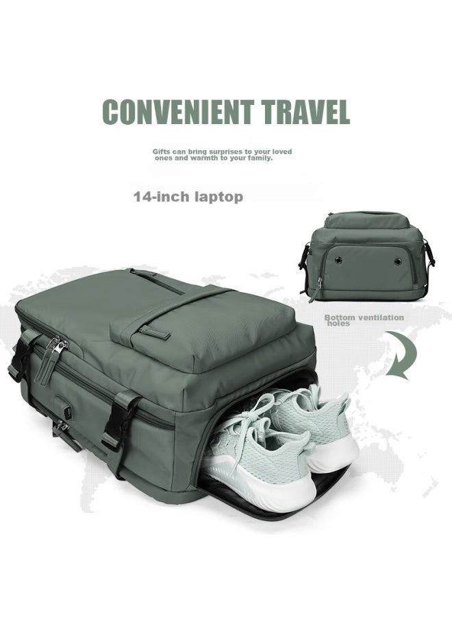 Landcase Backpack, Travel Bag For Women, Large Capacity, Shoulder Bag For Men, Short-trip Travel Bag, Multifunctional Laptop Bag, 5162 Dark Green, Small Size - Image 4
