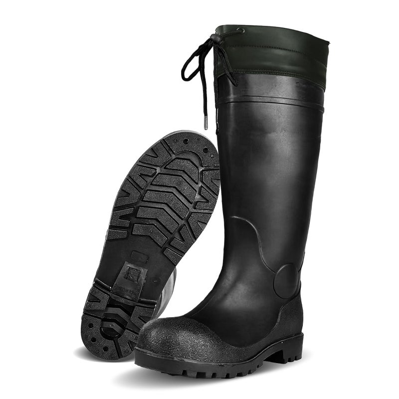 E KAINI Rain Boots Knee High for Men Waterproof Boot with PVC Rubber Mud Boots Mens, Comfort Lightweight Gardening Fishing Shoes for Yard Farm Outdoor Work - Image 1