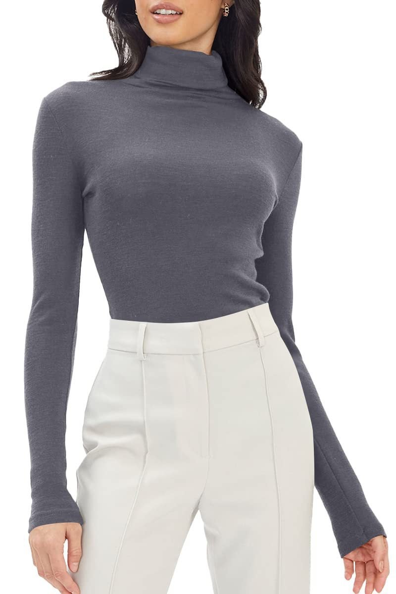 Autumn 2024 Foreign Trade Women''s Stacking Collar High Collar Base Shirt Modal Long Sleeve Slim Fit All-match Top - Image 1