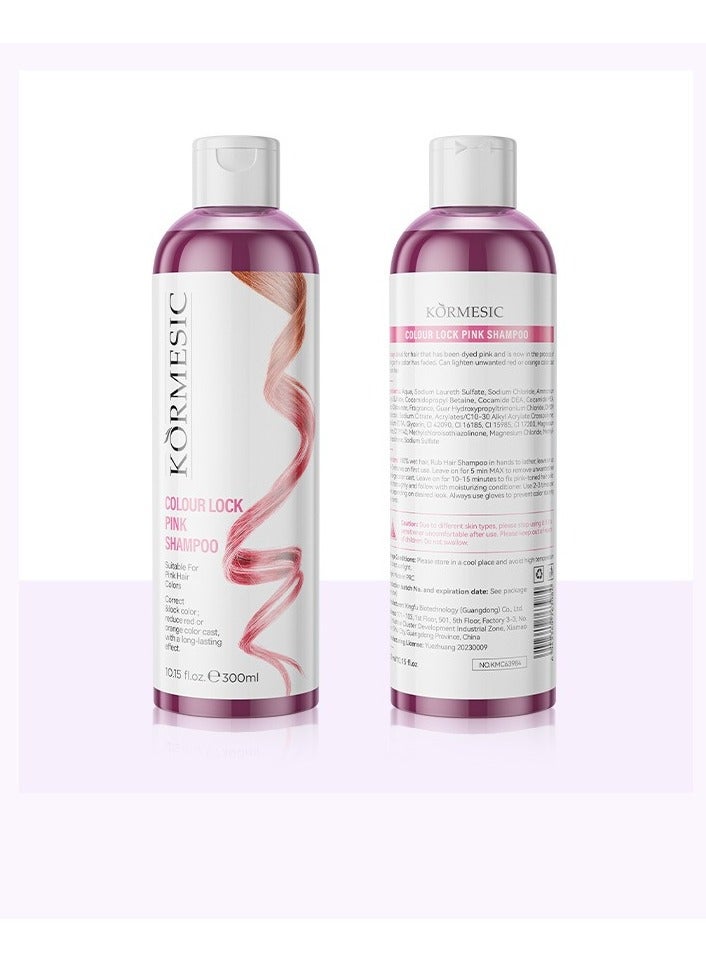 Kormesic Color Lock Pink Shampoo 300ml - Toning & Protecting - Image 1