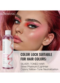 Kormesic Color Lock Pink Shampoo 300ml - Toning & Protecting  - Image 3
