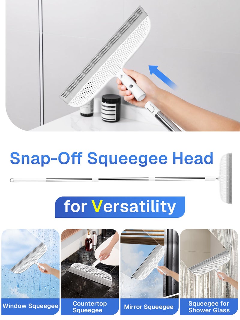 TidyTale Silicone Floor Squeegee, 180Â° Rotating Air Broom, Squeegee for Floor with a Long Handle, Magic Broom for Water and Pet Hair Removal on Bathroom Floors, Tile, Deck and Glass, Indoor Cleaning Tool - Image 5