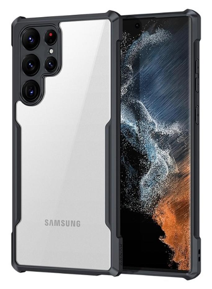 سامسونج غالاكسي S25 الترا حالة الهاتف المحمول ، رقيقة جدا وخفيفة الوزن ، لينة الوفير تبو ، الاكريليك الغطاء الخلفي شفافة سامسونج غالاكسي S25 الترا ، أسود - Image 1