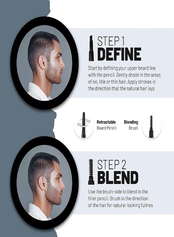 VOID Homme Beard Pencil Filler for Men (Black, Set of 4) - Instant Full Beard Pen Kit with Easy Liner and Waterproof Filling Pencil - Image 3