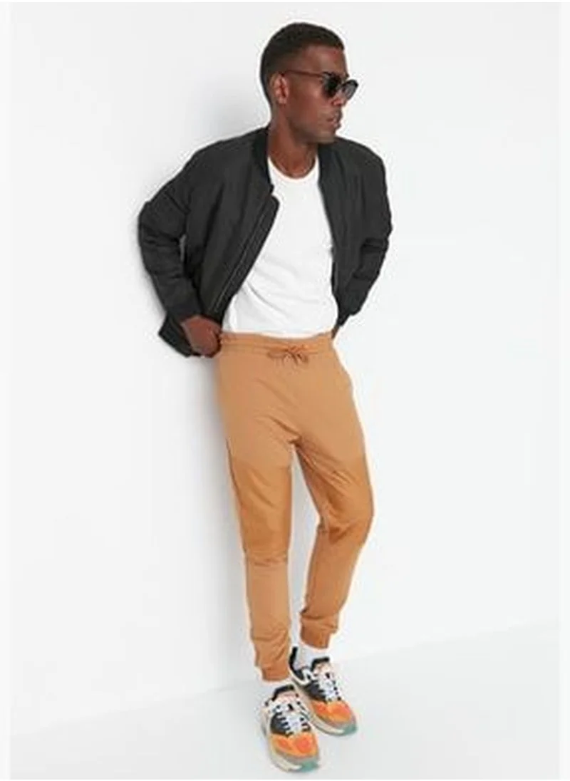 trendyol Camel Men Men's Regular/Real Cut Sweatpants TMNAW21EA0127