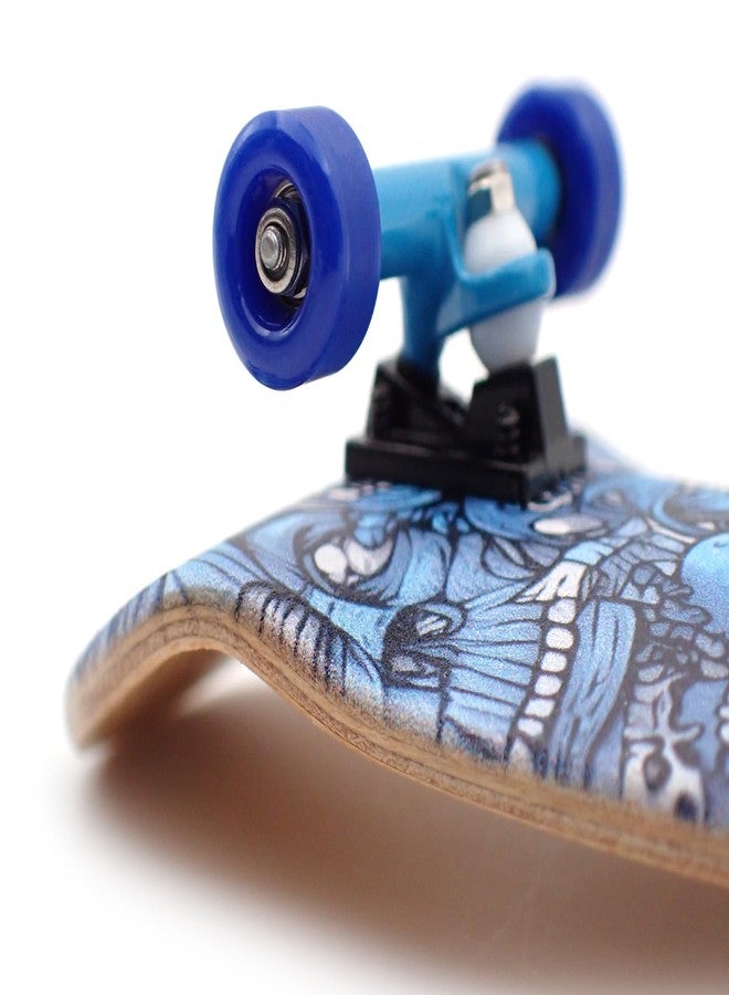 SPITBOARDS® Fingerboard Urethane Wheels 60D with Real Ball Bearings Professional CNC Quality - Dark Blue - Image 2