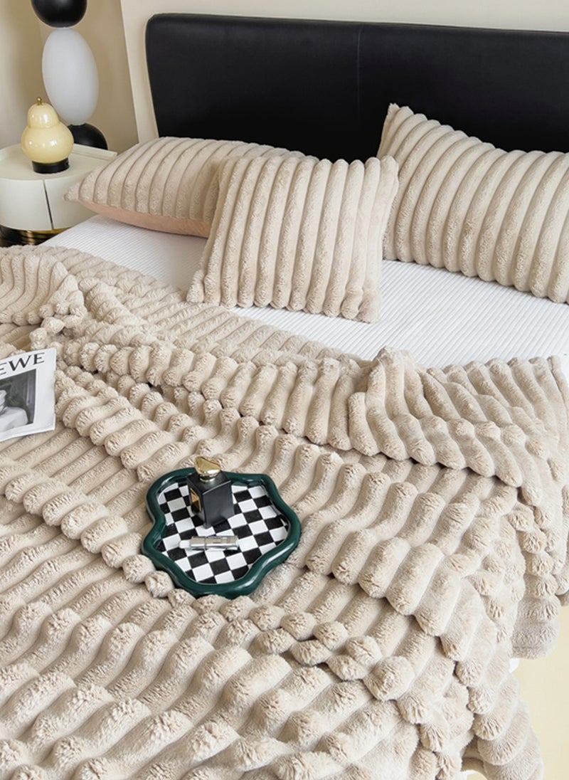 Sharpdo - Light Luxury Short-Pile Rabbit Fur Thickened Blanket, Suitable for Office Nap Blanket, Sofa Blanket 200*230CM(Pillowcase Not Included) - Image 1