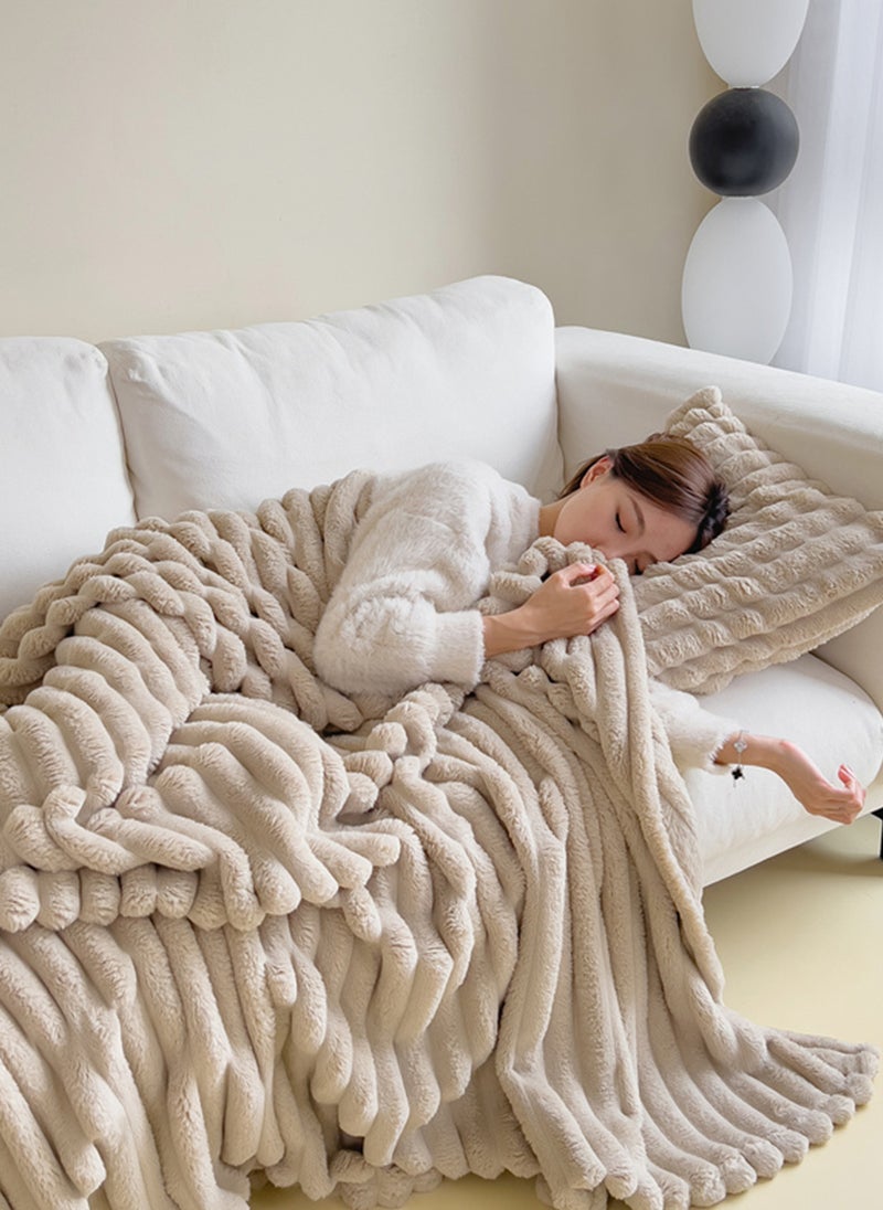 Sharpdo - Light Luxury Short-Pile Rabbit Fur Thickened Blanket, Suitable for Office Nap Blanket, Sofa Blanket 200*230CM(Pillowcase Not Included) - Image 1