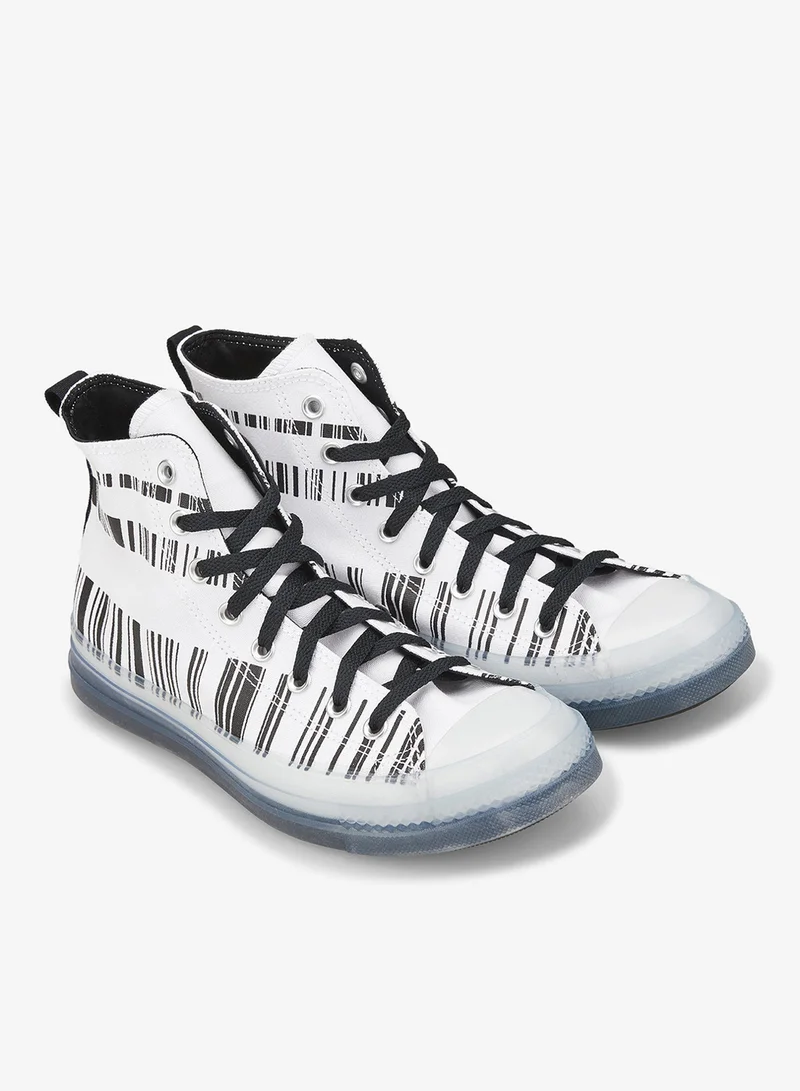 كونفرس حذاء تشاك تايلور أول ستار سي إكس شفاف بشعار باركود للجنسين