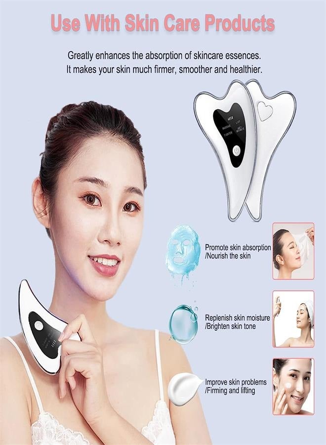 Loquat Gua Sha Facial Tools Electric Gua Sha Face Sculpting Tool Heated Vibration Blue Red Light Face Massager Anti Aging Lift Wrinkles Puffiness Double Chin - Image 5