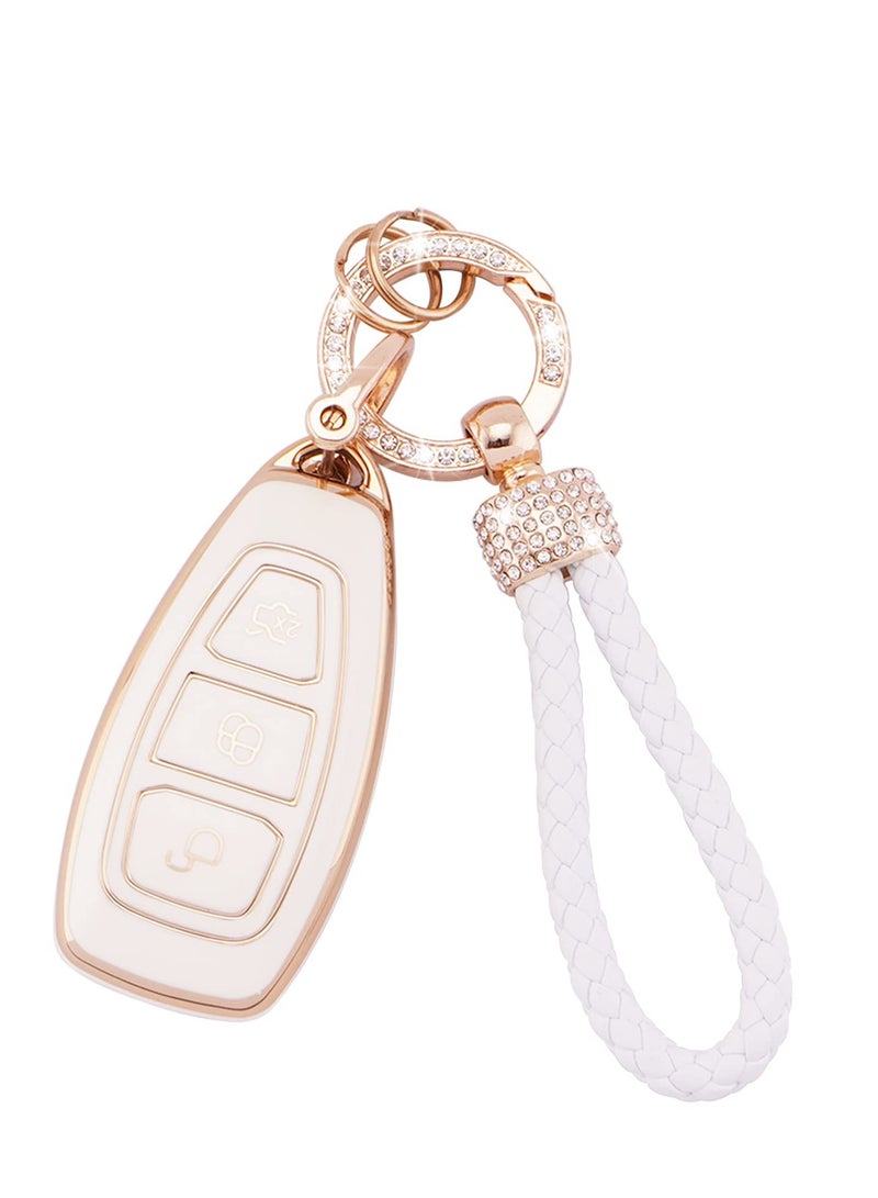 Excefore Car Key Cover For Ford 3 Button Fiesta Focus C-Max Galaxy B-Max Grand C-Max Kuga Mondeo S-Max Smart Car Remote Key Fob Case (Frd-3) - Image 1