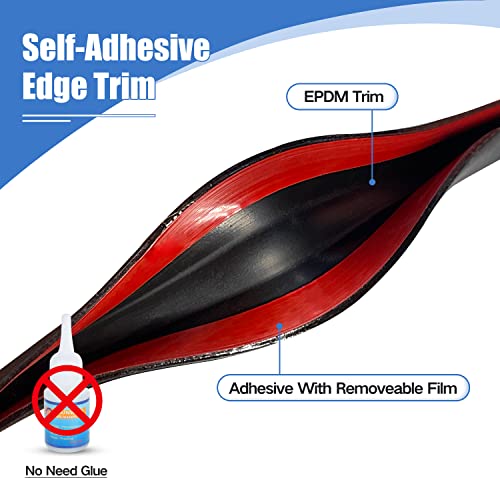 Protalwell Rubber Edge Trim, Self-Adhesive Rubber Edge Protector for Sheet Metal, EPDM Material, Fit 5/16"(8mm), Black Color, U Channel Edge Trim, Total Length 20Ft - Image 3