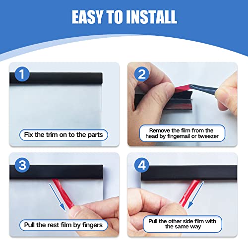 Protalwell Rubber Edge Trim, Self-Adhesive Rubber Edge Protector for Sheet Metal, EPDM Material, Fit 5/16"(8mm), Black Color, U Channel Edge Trim, Total Length 20Ft - Image 4