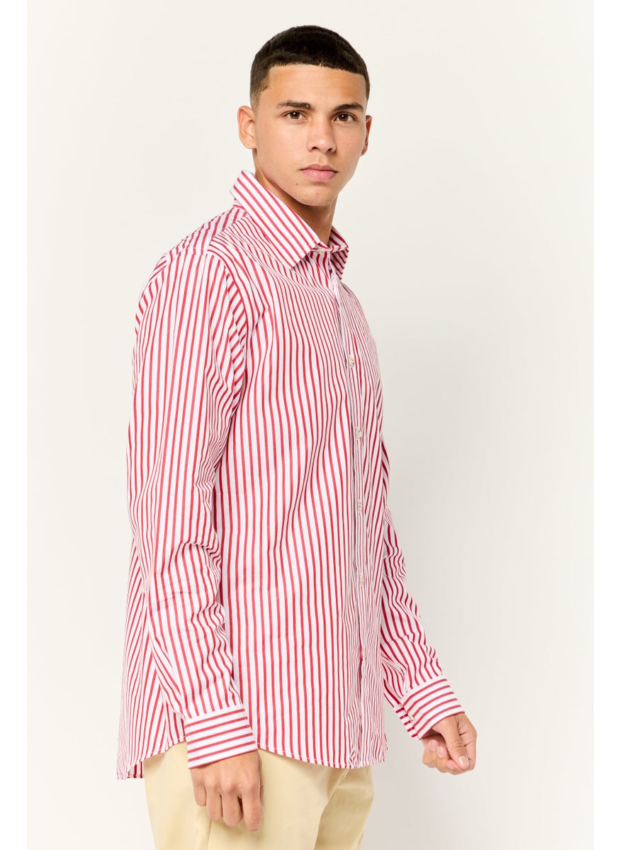 ESPRIT Men Regular Fit Yarn Dye Long Sleeve Casual Shirt, Multicolor  - Image 3