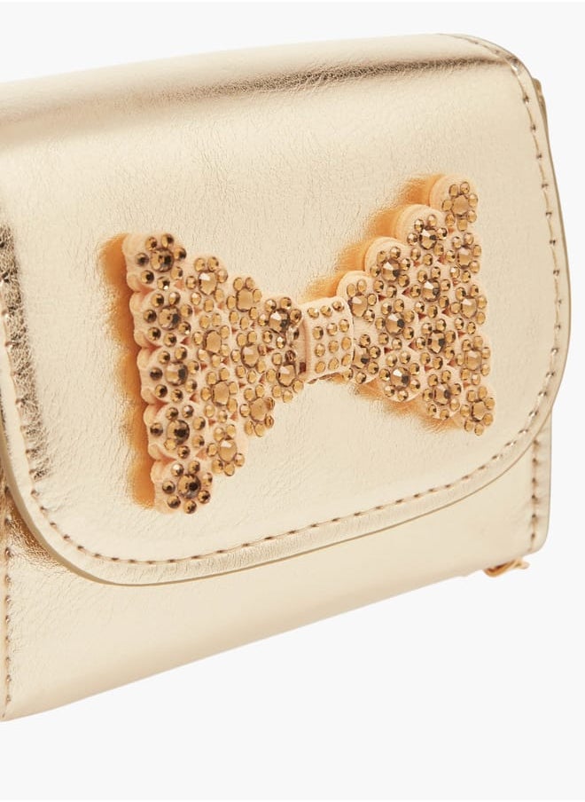 Flora Bella By Shoexpress - Girls Bow Embellished Crossbody Bag With Chain Strap And Button Closure Ramadan Collection - Image 1