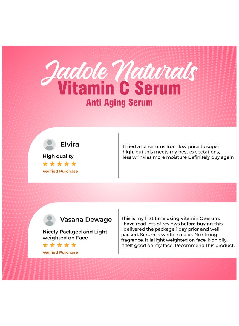 Jadole Naturals Vitamin C Serum for Face - 30ml, 20% Hyaluronic Acid & Vitamin E - Image 5