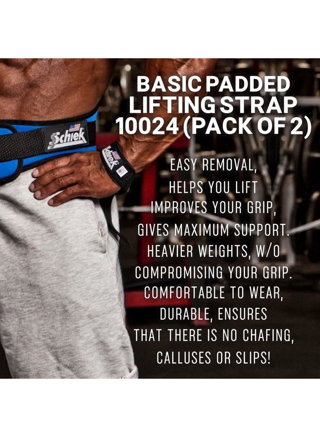 Schiek Sports Model 1000-BPS Basic 20" Padded Lifting Straps - Black - Image 5