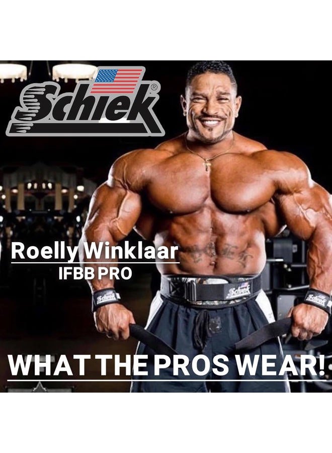 Schiek Sports Model 1000-BPS Basic 20" Padded Lifting Straps - Black - Image 2