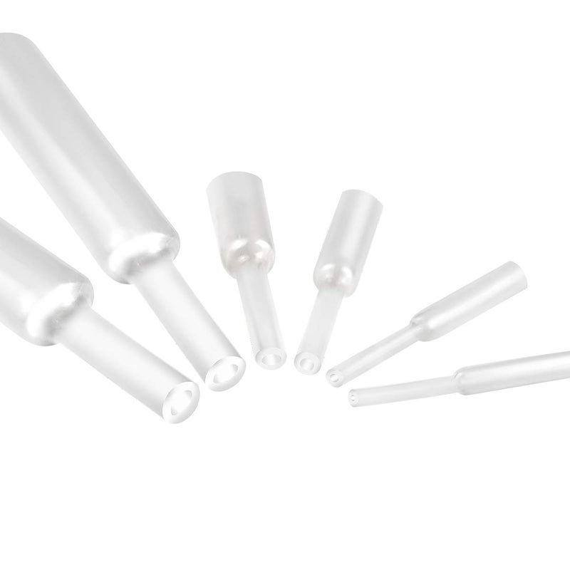 XHF 205 PCS 8 Size Length 3.5" Clear 3:1 Waterproof Automotive Electrical Heat Shrink Tubing Assortment Kit Marine Grade Adhesive Lined Tube, Insulation Sealing Oil-Proof Wear-Resistant - Image 5