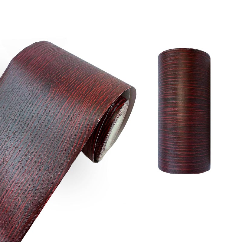 Teemall 10M Wood Grain Removable PVC Waterproof Border Wall Decor Self Adhesive Kitchen Bathroom Tiles Sticker Wallpaper Mirror Frame Sticker Red