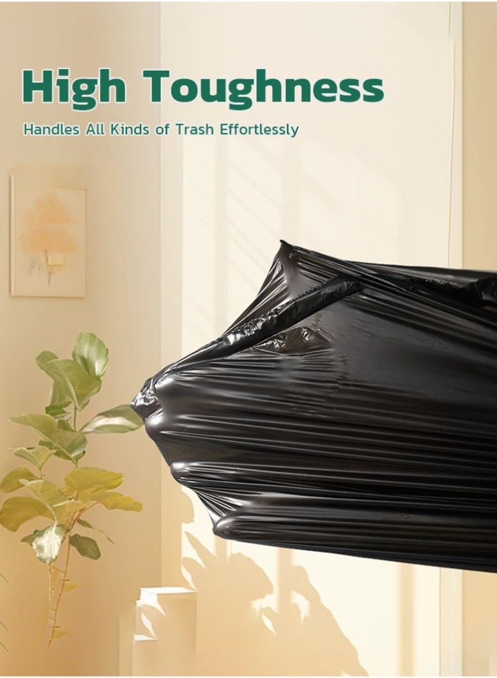 Vmax Drawstring Trash Bags - 5 Rolls (75 PCs), Thickened Leak-Proof Garbage Bags for Kitchen & Office - Black (50 x 60 cm) - Image 5