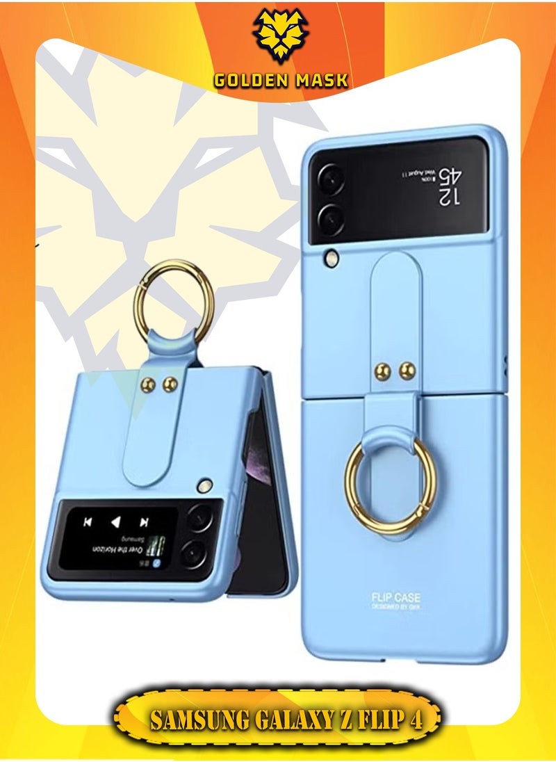 GKK For Samsung Galaxy Z Flip 4 Ultra Thin With Ring (Blue) 