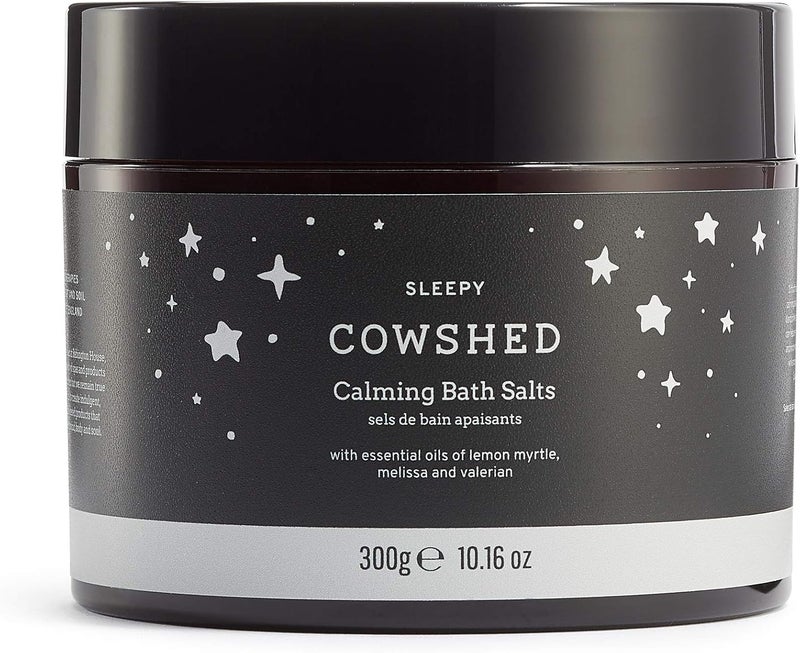 Cowshed Sleep Calming Bath Salts 300g Relaxing Sleep Bath Salts Bath Sea Salt with Lavender Essential Oils of Melissa and Lemon Myrtle Himalayan Salts for Women Magnesium Bath Salt