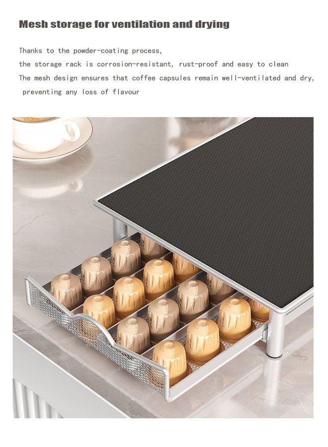 Bukela Metal Coffee Capsule Storage Drawer Holds 40 Pods For Nespresso Organizer Stand For Coffee Bar Office & Home Countertop - Image 5