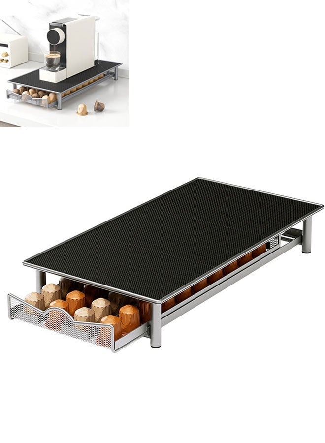 Bukela Metal Coffee Capsule Storage Drawer Holds 40 Pods For Nespresso Organizer Stand For Coffee Bar Office & Home Countertop - Image 1