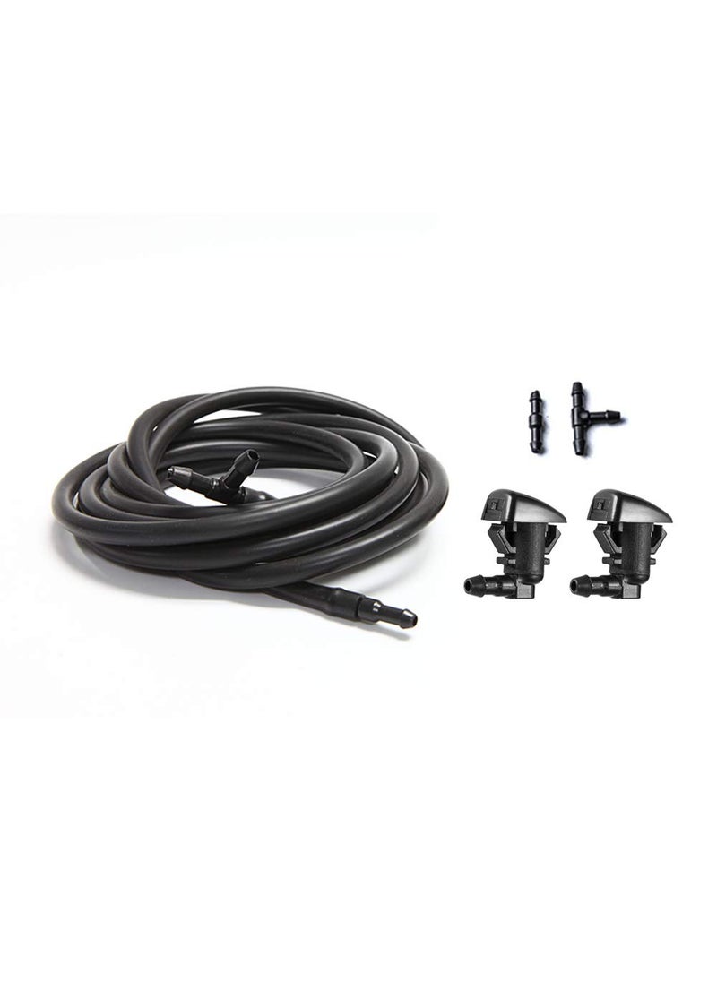 A ABIGAIL Front Windshield Washer Nozzles Kit for 2007-2011 Ford Edge, 2007-2010 Lincoln MKX Base Sport Premium Sport Replaces OEM # 7T4Z-17603-A Washer Jet and Fluid Hose with Connector  - Image 1