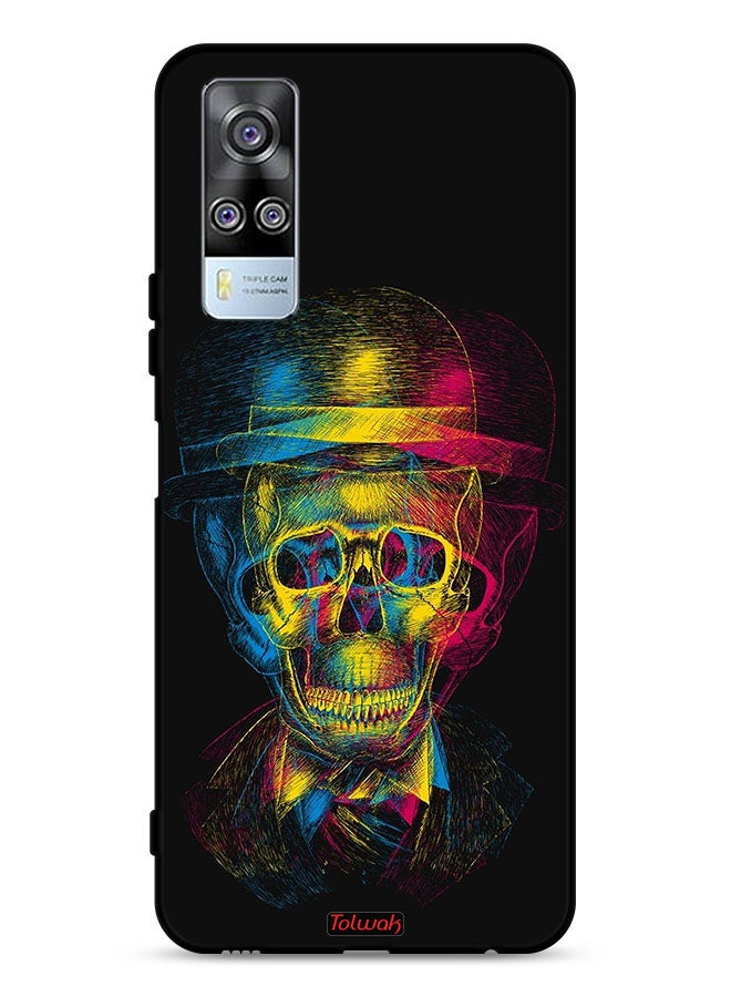 Tolwak vivo Y51 2020 Protective Case Cover Skull Colorful Hat Fantasy Art - Image 1