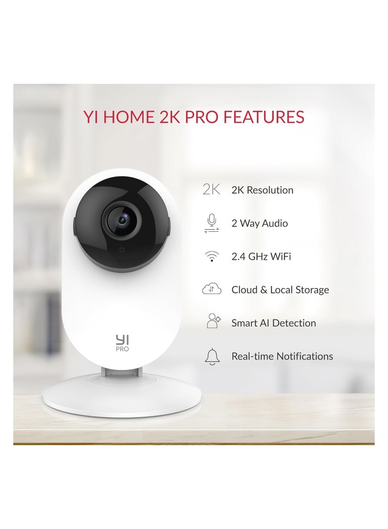 2K Home Security Camera, 2.4Ghz Indoor Camera with Person, Vehicle, Animal Smart Detection, Phone App for Baby, Pet, Dog Monitoring, Works with Alexa and Google Assistant - Image 3