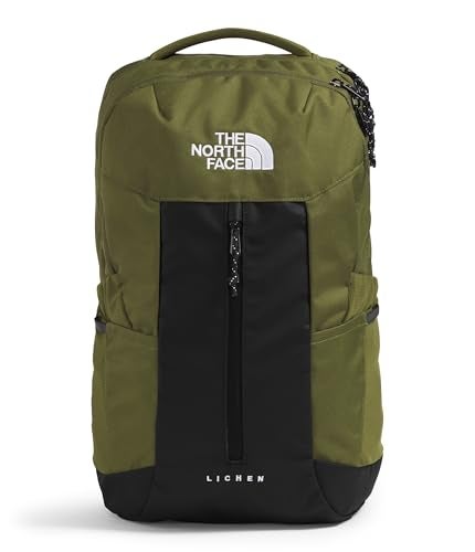 The North Face Lichen Daypack | Everyday Commuter Backpack, 16" Laptop Sleeve, Water Bottle Pockets, Center Front Vertical Zipper Pouch, Woodland Green/TNF Black, One Size - Image 1
