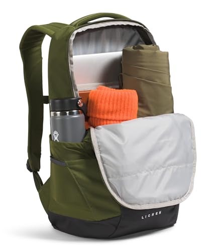 The North Face Lichen Daypack | Everyday Commuter Backpack, 16" Laptop Sleeve, Water Bottle Pockets, Center Front Vertical Zipper Pouch, Woodland Green/TNF Black, One Size - Image 4