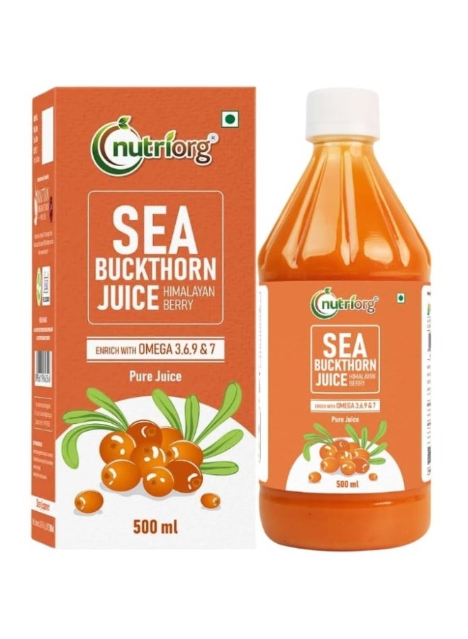 نوتري أورج Nutriorg Sea Buckthorn Juice 500ml | Himalayan Berries | Rich Omega 3,6,9,7 | Vitamin C Rich - Image 5