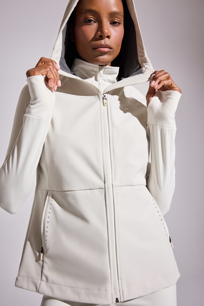 DeFacto Beige Woman DeFactoFit Slim Fit Hooded Zippered Waterproof Vest Casual - Image 1