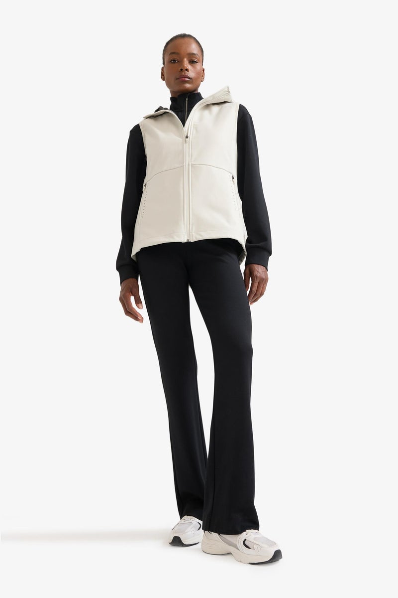 DeFacto Beige Woman DeFactoFit Slim Fit Hooded Zippered Waterproof Vest Casual - Image 5