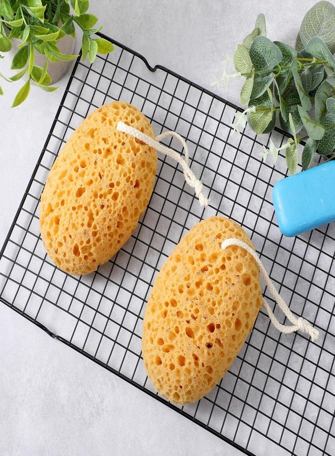 Ymapinc 2Pcs Body Shower Bath Sponge, Large Size Body Sponges for Shower Foam Bubbling Scrub, Exfoliating Sponge for Bathroom Accessories Men Women - Yellow - Image 4
