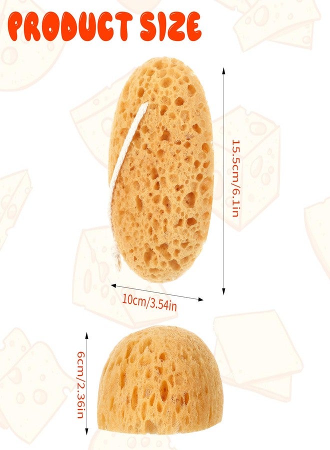 Ymapinc 2Pcs Body Shower Bath Sponge, Large Size Body Sponges for Shower Foam Bubbling Scrub, Exfoliating Sponge for Bathroom Accessories Men Women - Yellow - Image 2