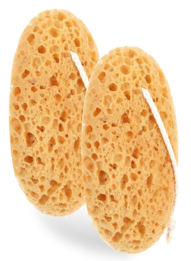 Ymapinc 2Pcs Body Shower Bath Sponge, Large Size Body Sponges for Shower Foam Bubbling Scrub, Exfoliating Sponge for Bathroom Accessories Men Women - Yellow - Image 1