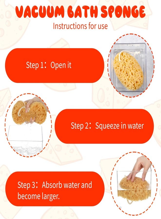 Ymapinc 2Pcs Body Shower Bath Sponge, Large Size Body Sponges for Shower Foam Bubbling Scrub, Exfoliating Sponge for Bathroom Accessories Men Women - Yellow - Image 5