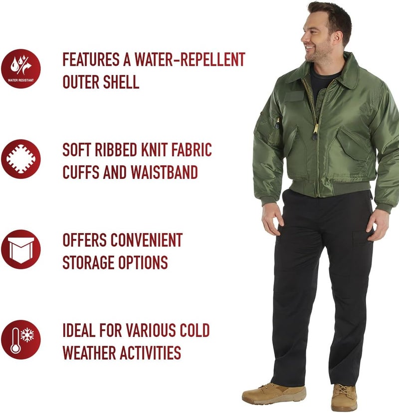 Rothco CWU-45P Flight Bomber Jacket - Sage Green - XL - Image 4