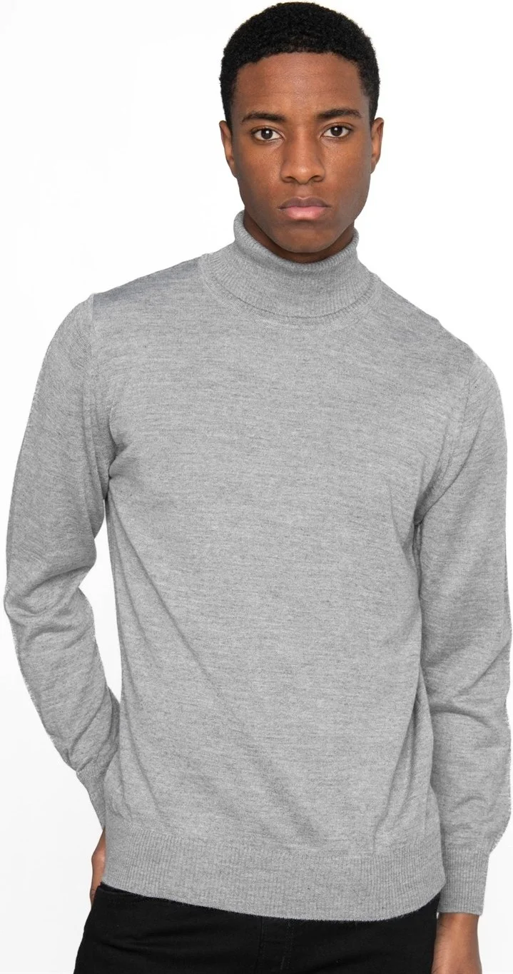 تودورس Slim Fit Narrow Cut Full Turtle Collar Plain Wool Men's Sweater -